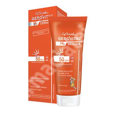 Crema protectie solara pentru copii SPF 50 H3 Derma+, 100 ml, Gerovital