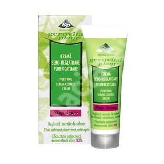 Crema sebo-reglatoare purificatoare Plant Stop Acnee, 50 ml, Gerovital