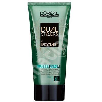 Crema si gel de par pentru fixare medie Tecni.Art Dual Stylers Liss and Pump-up, 150 ml, Loreal Professionnel