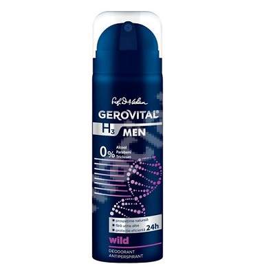 Deodorant antiperspirant H3 Men Wild, 150 ml, Gerovital