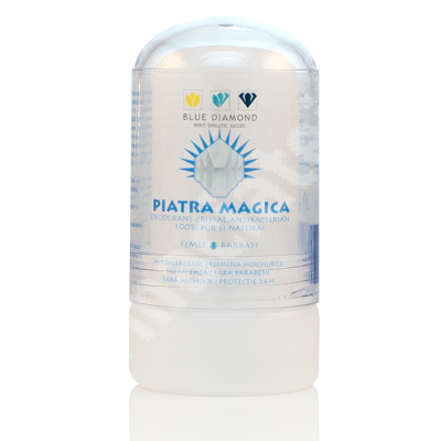 Deodorant cristal antibacterian Piatra Magica, 60 g, Blue Diamond