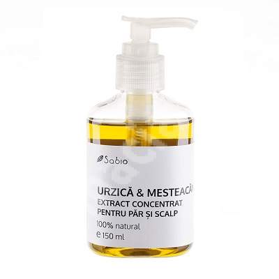 Extract concentrat de urzica si mesteacan pentru par si scalp, 150 ml, Sabio