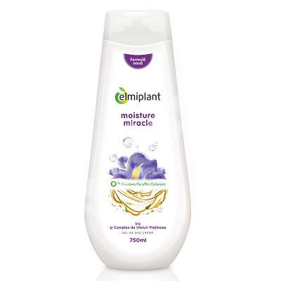 Gel de dus crema cu iris si uleiuri pretioase Moisture Miracle, 750 ml, Elmiplant