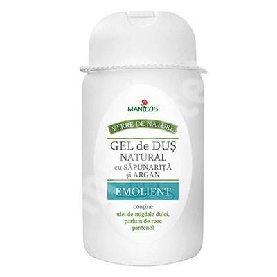 Gel de dus natural emolient cu Sapunarita si Argan, 300 ml, Verre de Nature