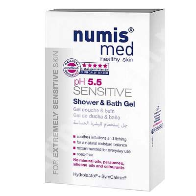 Gel de dus Sensitive pH 5.5, 200 ml, Numismed