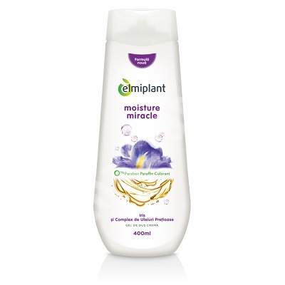 Gel de dus cu iris si uleiuri pretioase Moisture Miracle, 400 ml, Elmiplant