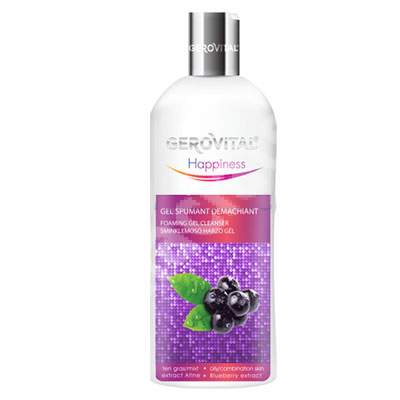 Gel spumant demachiant cu extract de afine ten mixt-gras Happiness, 200 ml, Gerovital