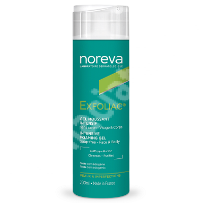 Gel spumant intensiv pentru ten acneic Exfoliac, 200 ml, Noreva