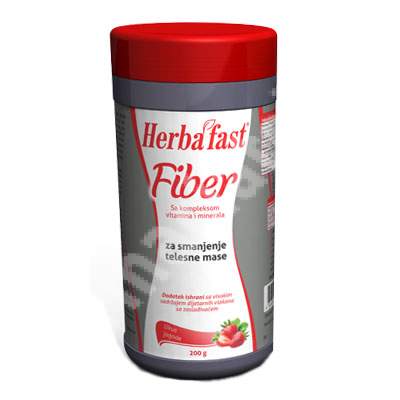 Herbalfast Fiber cu aroma de capsuni, 200 g, Abela Pharma