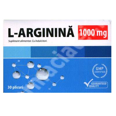 L-arginina 1000mg, 30 plicuri, Zdrovit