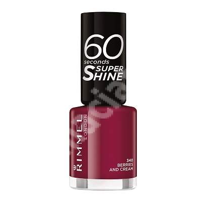 Lac de unghii 60 Seconds Shine 340 Berries and Cream, 8 ml, Rimmel London