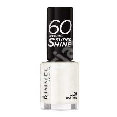 Lac de unghii 60 Seconds Shine 703 White hot love, 8 ml, Rimmel London