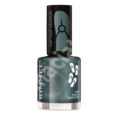 Lac de unghii 60 Seconds Shine Flip Flop 410 Aqua Chrome, 8 ml, Rimmel London