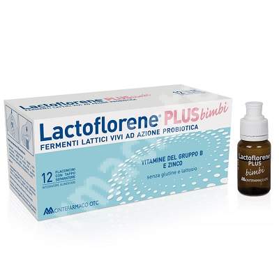 Supliment alimentar pentru copii Lactoflorene Plus, 12 flacoane, Montefarmaco