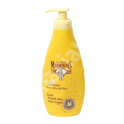 Lapte de corp hidratant cu unt de Karite, Migale dulci si ulei de Argan, 250 ml, Le Petit Marseillais