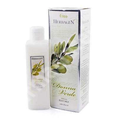 Lapte de corp parfumat cu ulei de masline Donna Verde, 200 ml, Herbagen