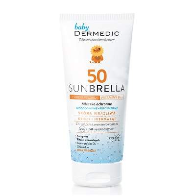 Lapte pentru protectie solara SPF 50+ Sunbrella Baby, 100 g, Dermedic