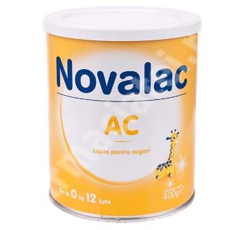 Lapte praf formula anti-colici AC, Gr. 0-12 luni, 400 g, Novalac