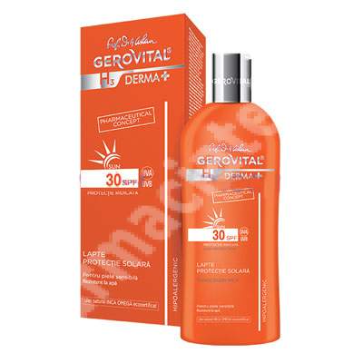 Lapte protectie solara SPF 30 H3 Derma+, 200 ml, Gerovital