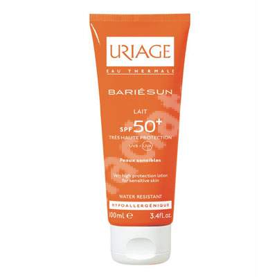 Lapte protector solar Bariesun SPF 50+, 100 ml, Uriage