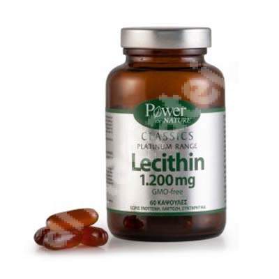 Lecithin 1200mg fara OMG, 60 capsule, Power Of Nature