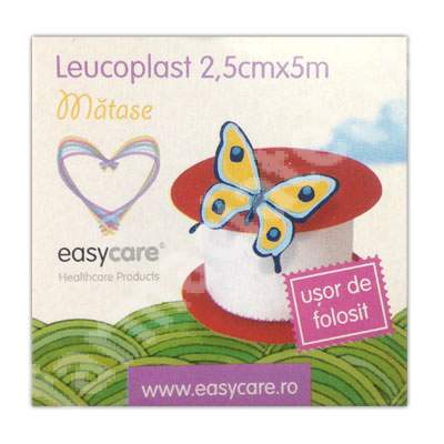 Leucoplast din matase, 2.5cm x 5m, EasyCare