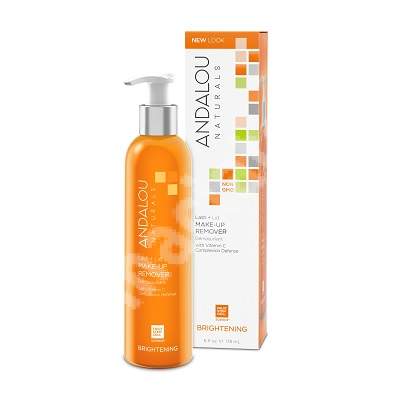 Lotiune demachianta cu formula speciala pentru zona delicata a ochilor Brightening Andalou, 178 ml, Secom