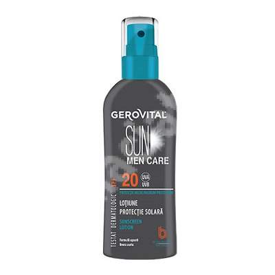 Lotiune pentru protectie solara cu SPF 20 Sun Men Care, 150 ml, Gerovital