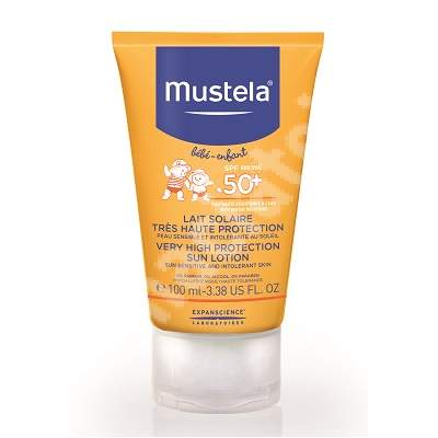 Lotiune protectie solara SPF +50 pentru bebelusi si copii, 100 ml, Mustela