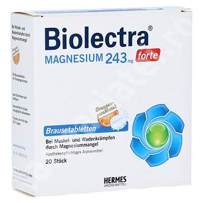 Magneziu forte 243 mg cu gust de portocale Biolectra, 20 tablete, Hermes