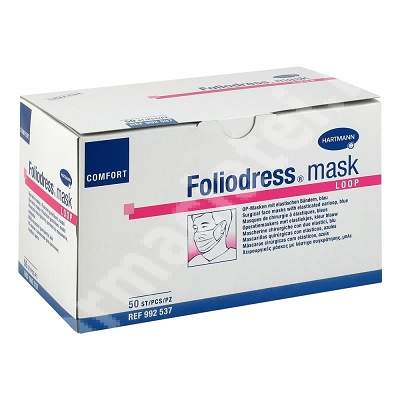 Masca chirurgicala Foliodress Loop Comfort, 50 bucati, Hartmann