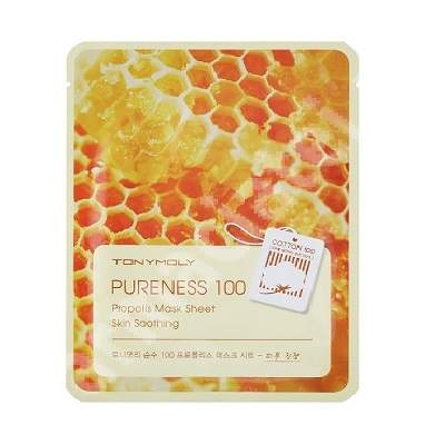 Masca cu efect calmant cu propolis PURENESS 100, 21 ml, TONYMOLY