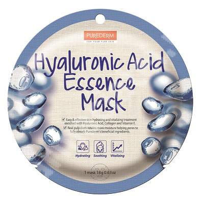 Masca din celuloza naturala pentru hidratare, netezire si revitalizare Hyaluronic Acid Essence, 18 g, Purederm