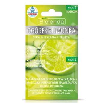 Masca faciala cu Castravete si Lime, 2x5 ml, Bielenda