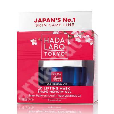 Masca lifting 3D pentru fata si gat cu acid super hialuronic, 50 ml, Hada Labo Tokyo