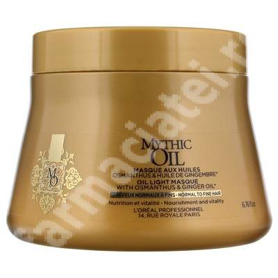 Masca pentru par normal si fin Mythic Oil, 200 ml, Loreal Professionnel