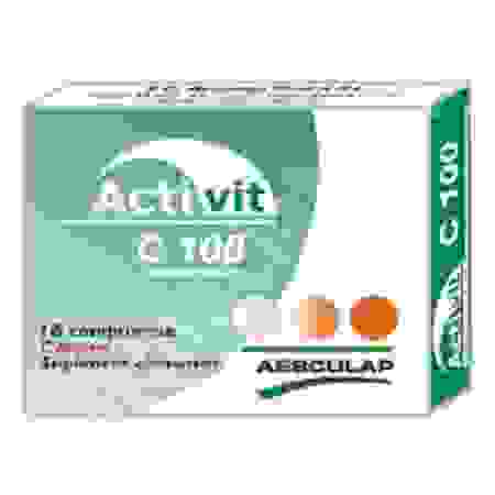 Activit C 100 cu aroma de capsuni, 18 comprimate, Aesculap