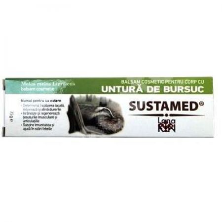 Balsam cosmetic pentru corp cu Untura de bursuc, 75 g, Sustamed