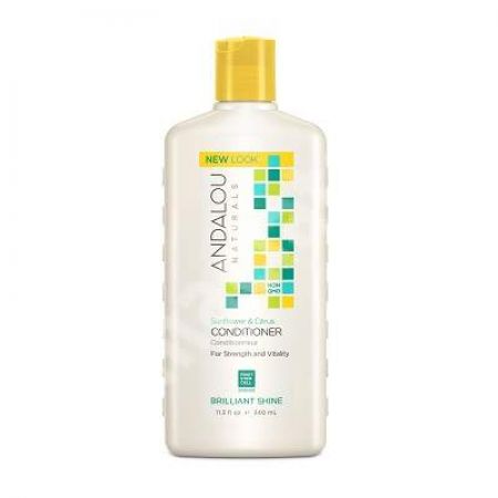 Balsam cu extract de citrice si floarea-soarelui pentru par tern si lipsit de stralucire Brilliant Shine Andalou, 340 ml, Secom