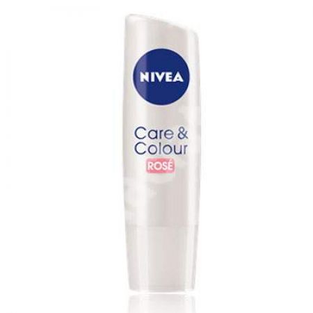 Balsam de buze Care&Colour Rose, 4.8 g, Nivea