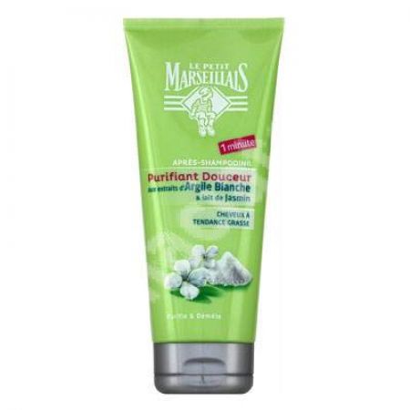 Balsam delicat purificator cu argila alba si lapte de iasomie par gras, 200 ml, Le Petit Marseillais