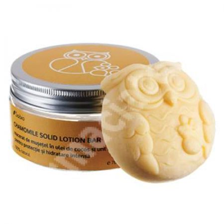 Balsam solid pentru bebelusi cu musetel, ulei de cocos si unt de shea, 70g, Sabio