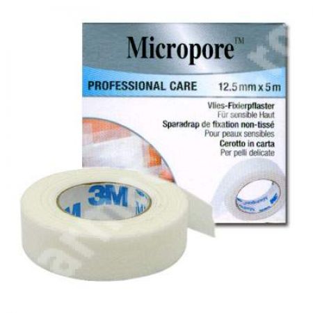 Banda adeziva pe suport de hartie Micropore, 12.5mm x 5m, 3M