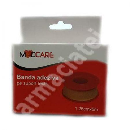 Banda adeziva pe suport textil, 1.25 cm x 5 m, Medcare