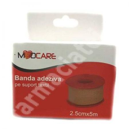 Banda adeziva pe suport textil, 2.5 cm x 5 m, Medcare