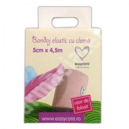 Bandaj elastic cu clema, 5 cm x 4.5 m, EasyCare