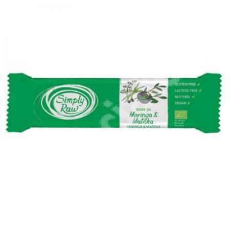 Baton Bio cu moringa si matcha Raw Ba, 40 g, Simply Raw