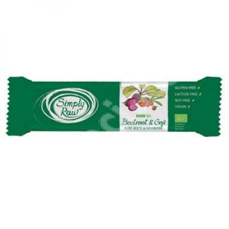 Baton Bio cu sfecla rosie si goji Raw Ba, 40 g, Simply Raw