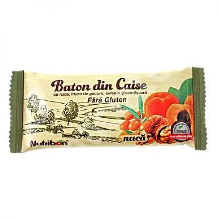 Baton din caise cu nuca, 40 g, Nutribon