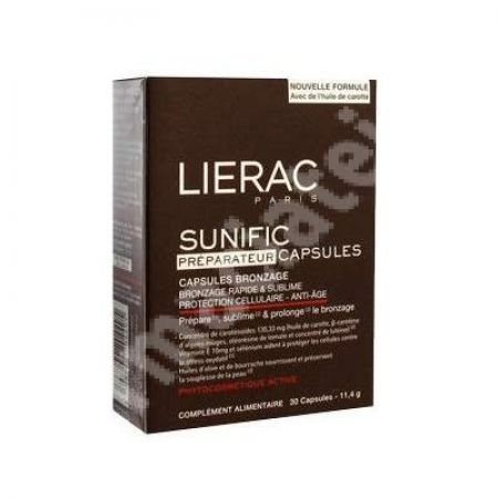 Capsule pentru un bronz sanatos Sunific Preparateur, 30 capsule, Lierac Paris